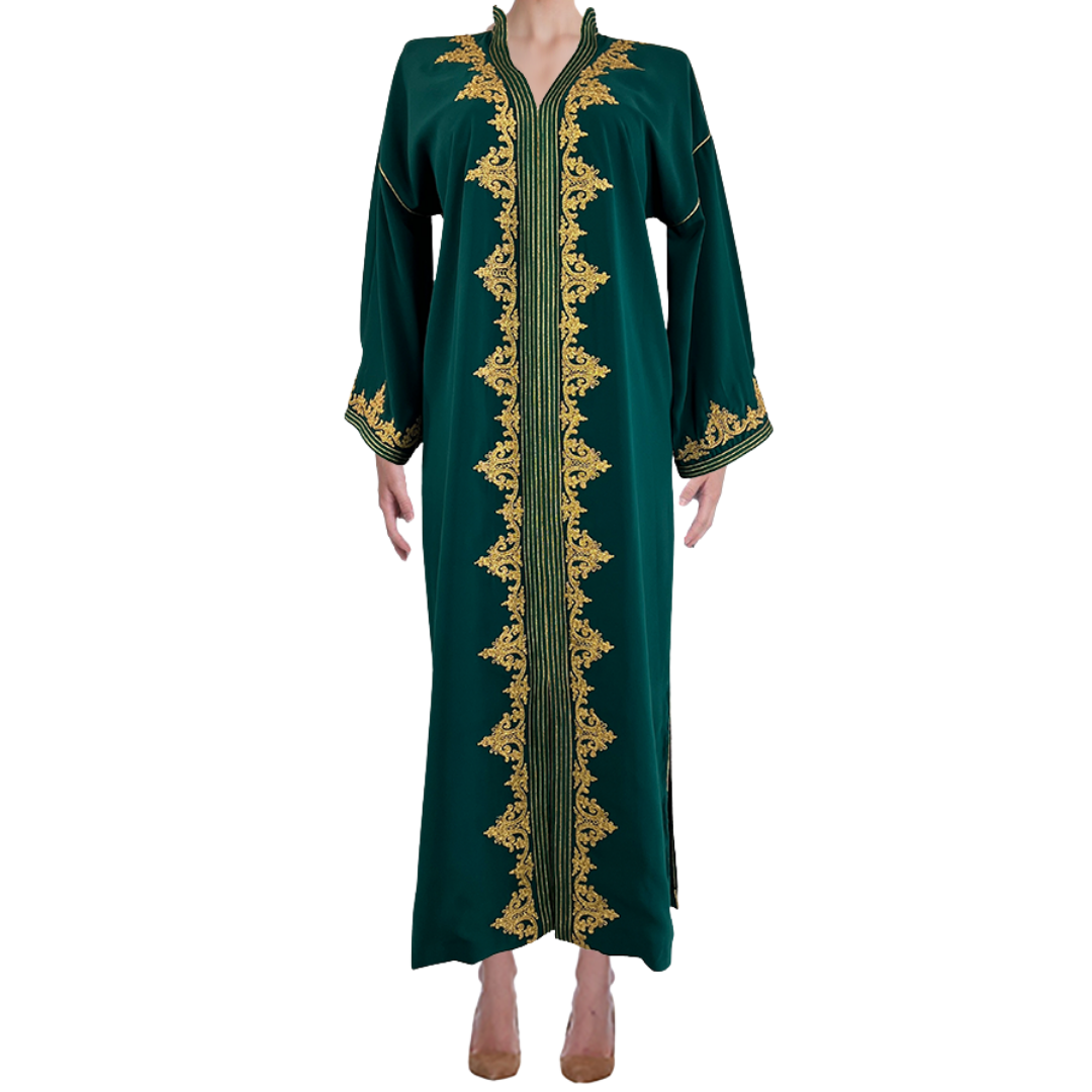Robe marocaine Djellaba d'or et d'eau