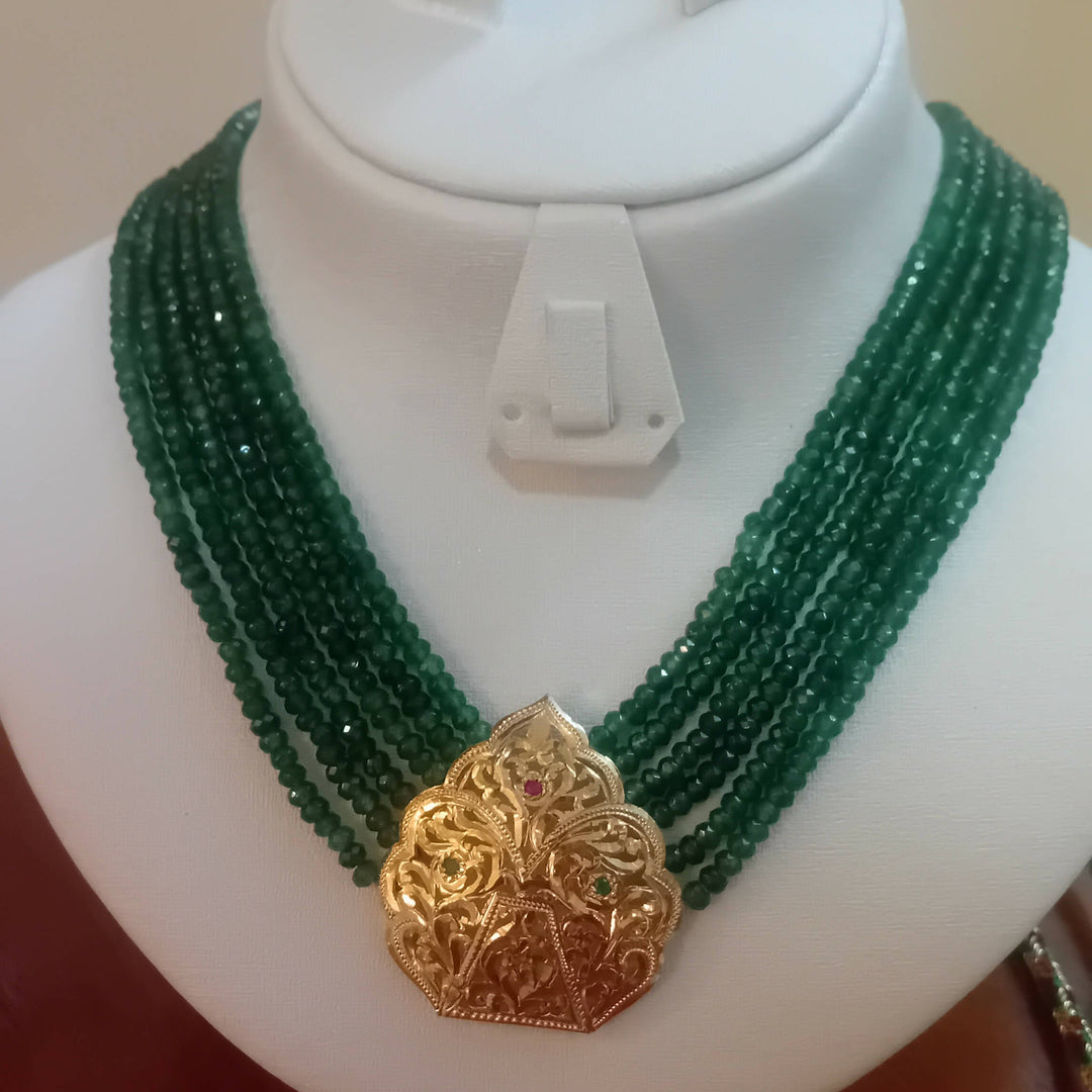 Beldi necklace green 6 strands