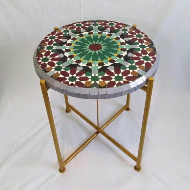 Green and Red Zellige Table
