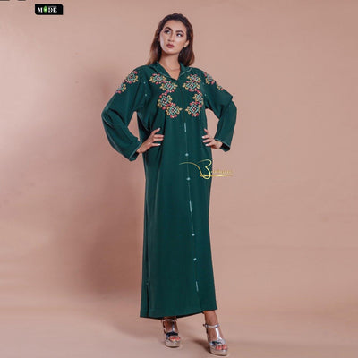 Royal Green Djellaba-Haute couture by Nadia Bencheqroun-MyTindy