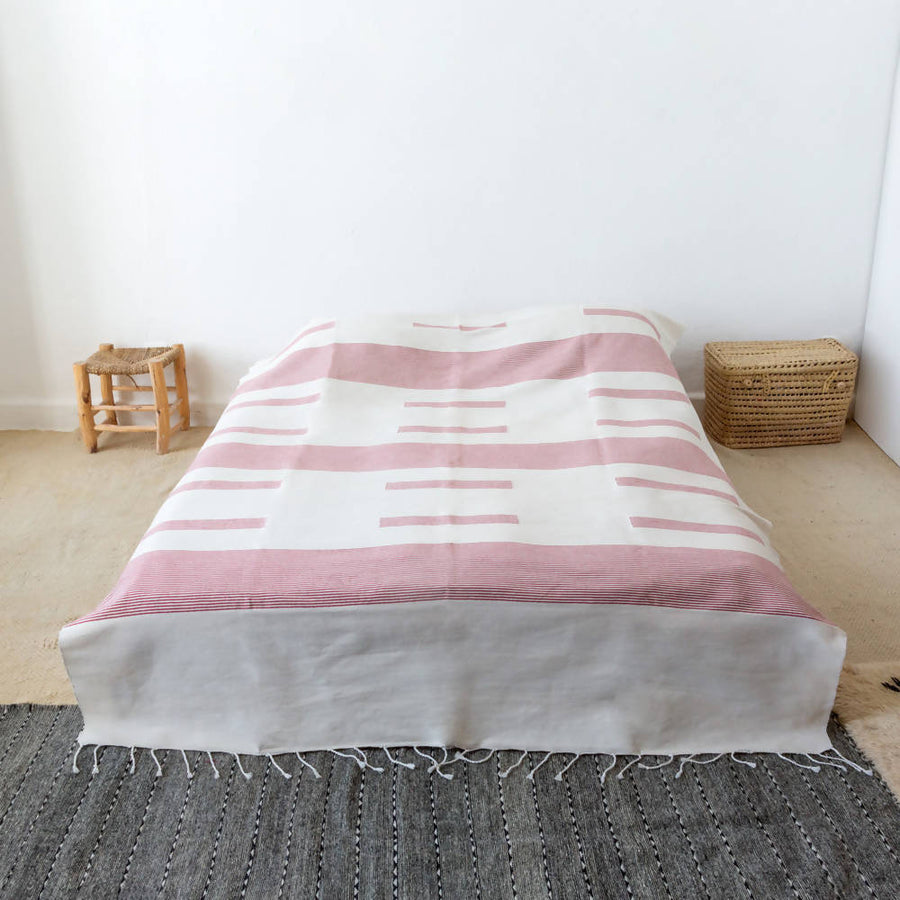 Pink and White Bed Spread-Djebeli Tanger-MyTindy