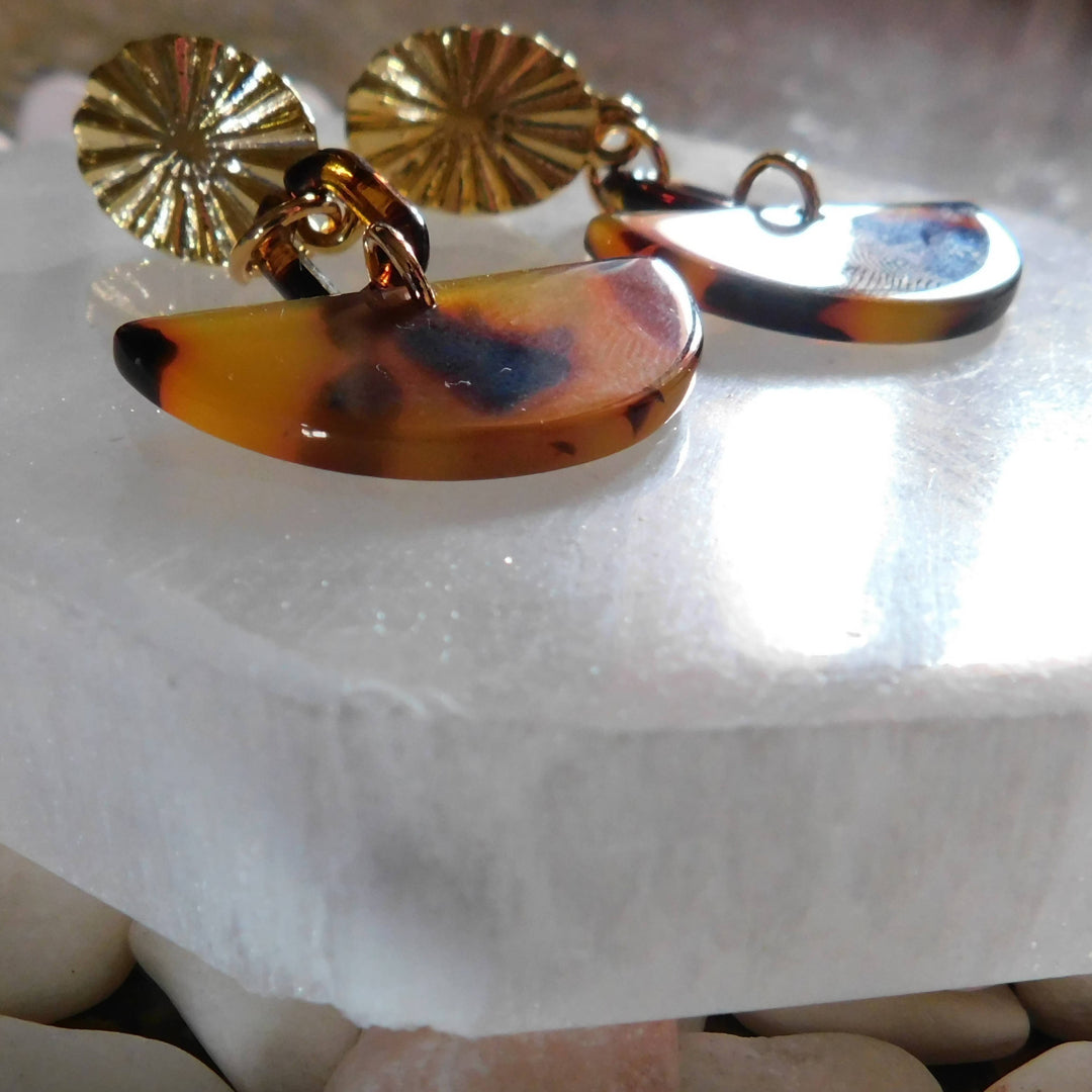 Moon flower earrings