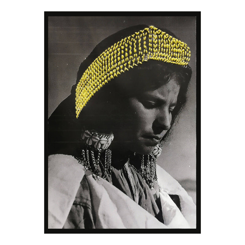 BERBER WOMAN - Embroidery on vintage photograph
