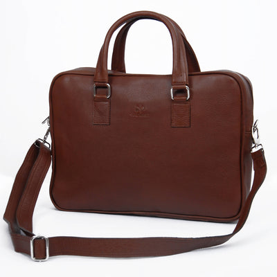Brown handmade leather computer bag-YADEST-MyTindy
