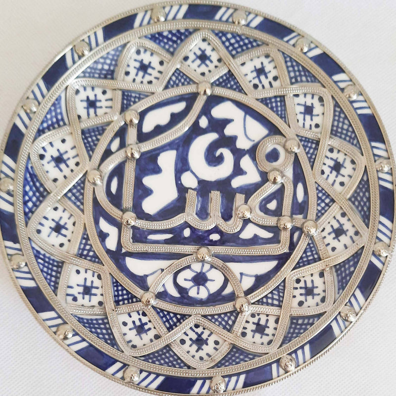 Fes Plate - Ceramic and Wire Decorative Plate-Youssef hamlili-MyTindy
