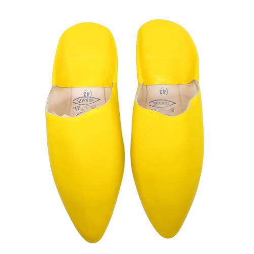 Royal Yellow Moroccan Slippers-My Real Leather-MyTindy
