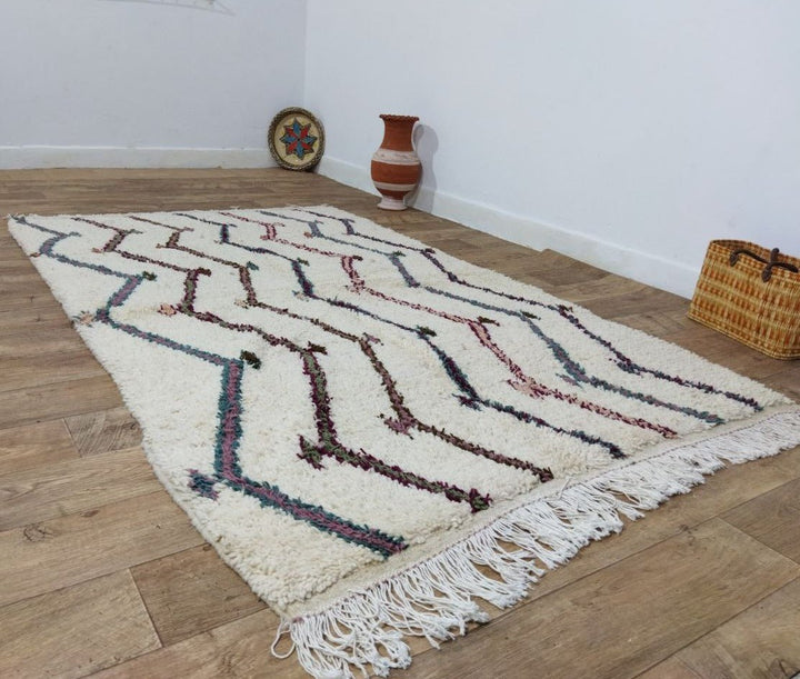 Authentic Moroccan rug Style Beni Ouarain rug 4x7 ft Handmade Rug Berber rug