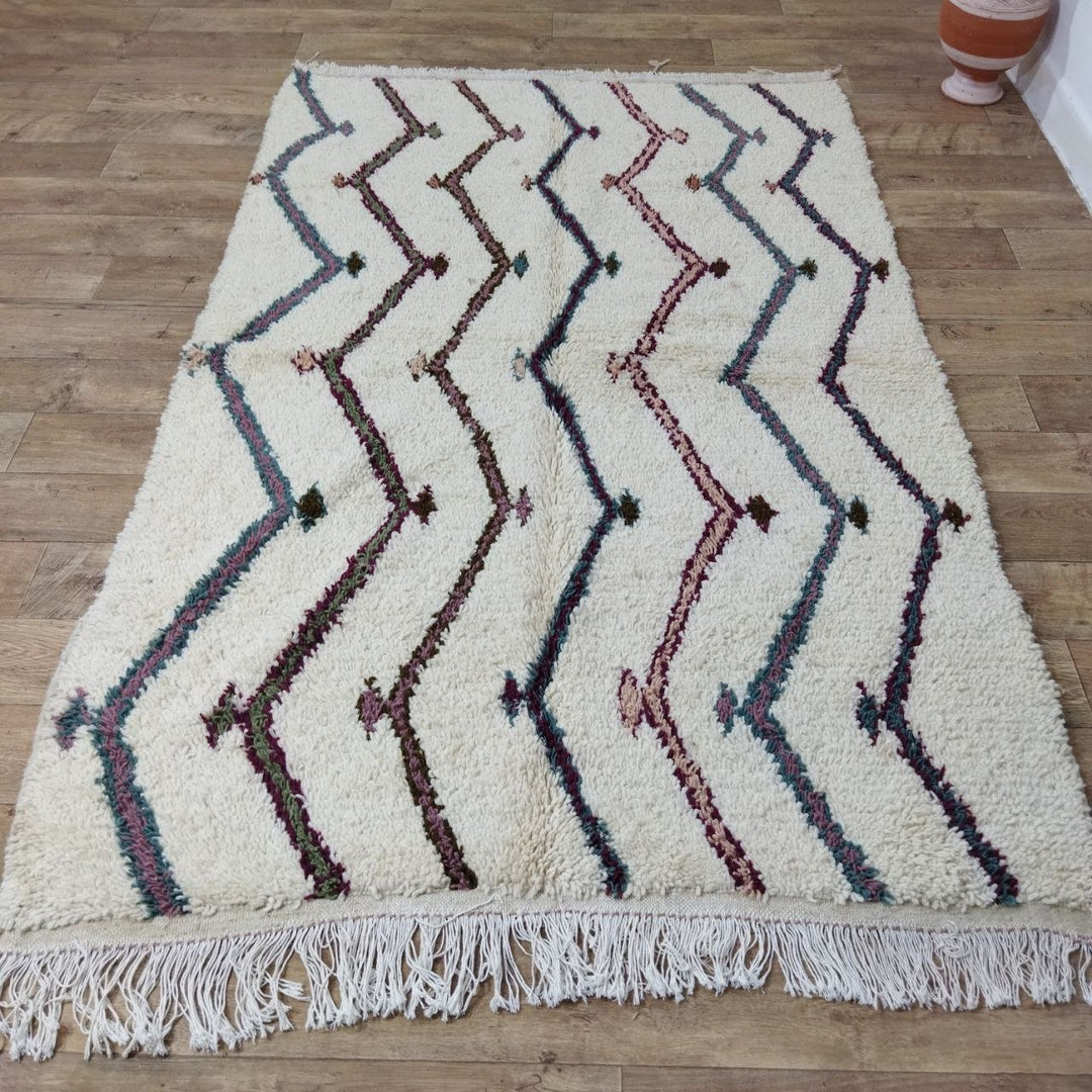 Authentic Moroccan rug Style Beni Ouarain rug 4x7 ft Handmade Rug Berber rug