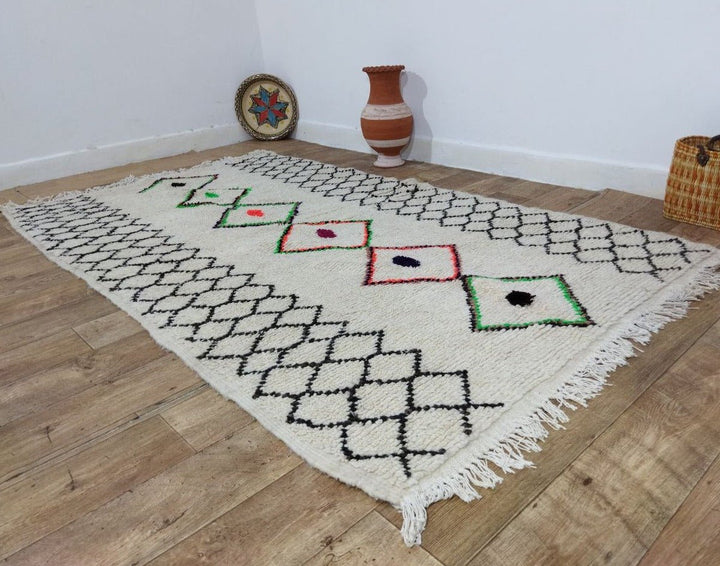 Authentic Moroccan rug Style Azilal rug 4x7 ft Handmade Rug Berber rug