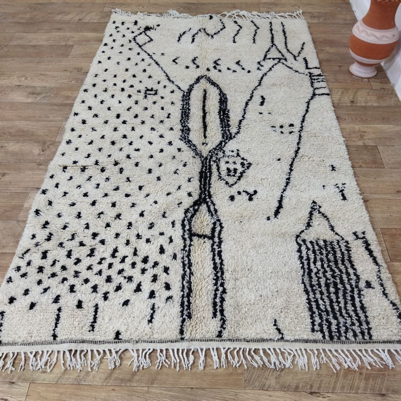 Handmade rug , béni ouarain rug, carpet rug, Meier rug, authentic rug , gift for house , 2024 bathroom rug carpet, azilal rug, tapi maroc