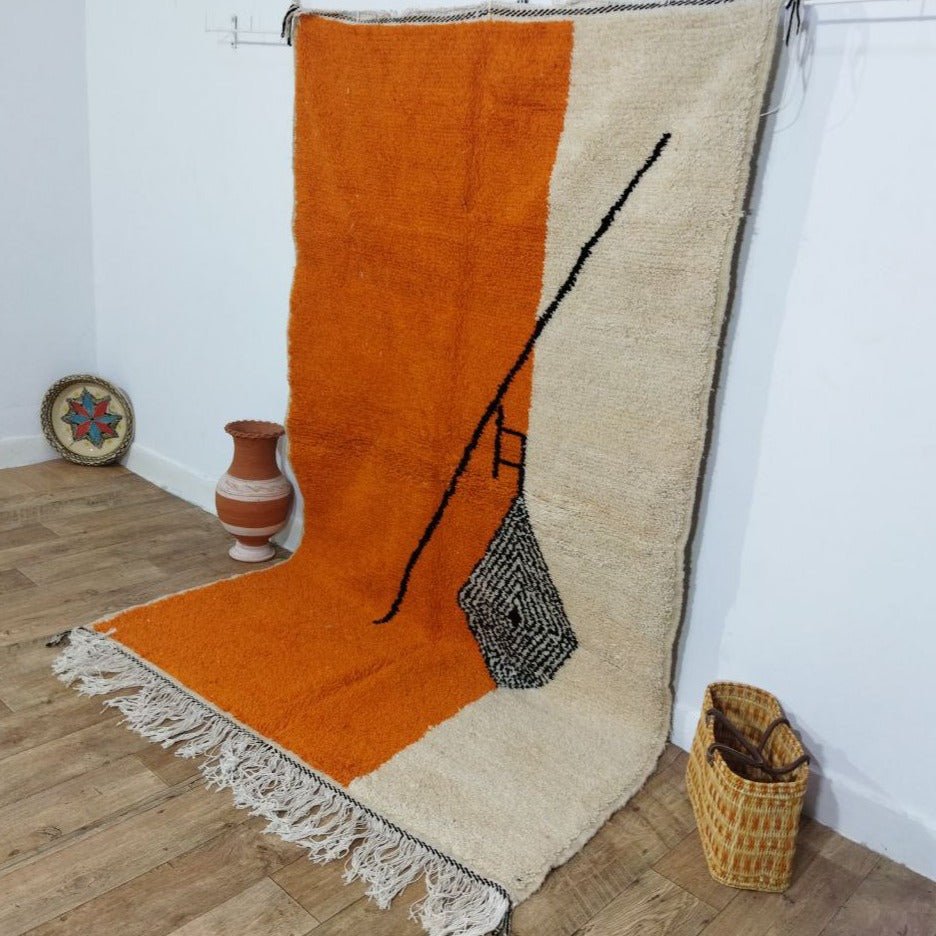 Authentic Moroccan rug Style Beni Ouarain rug 5x8 ft Handmade Rug Berber rug