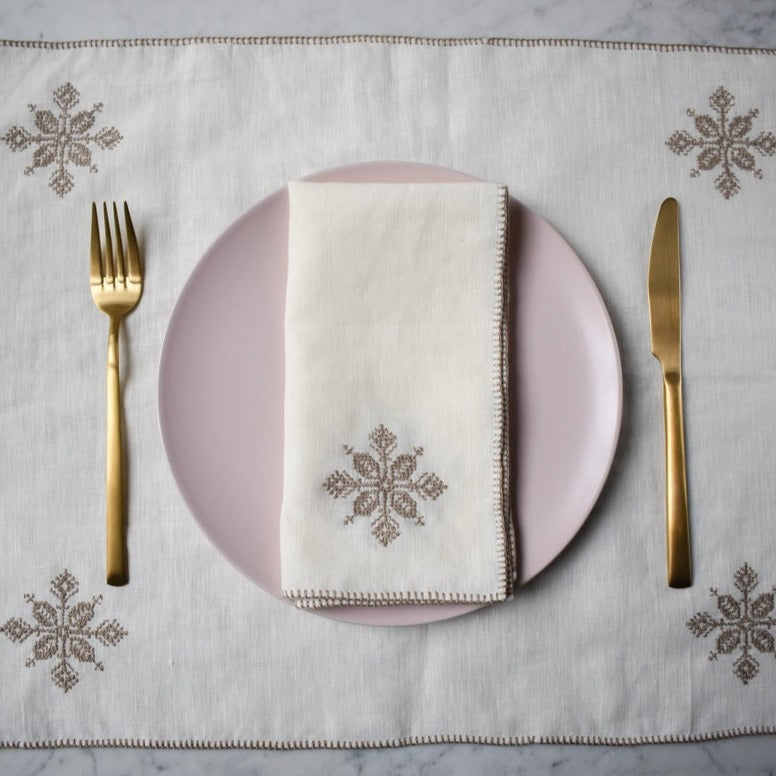 Azrou Washed Linen Embroidered Placemat