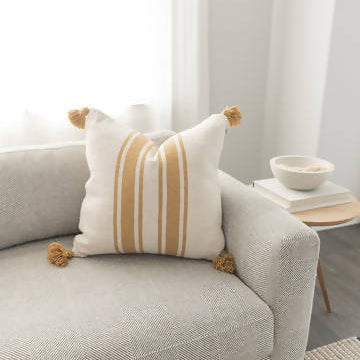 Pemium Moroccan Pillow Cover Pompon