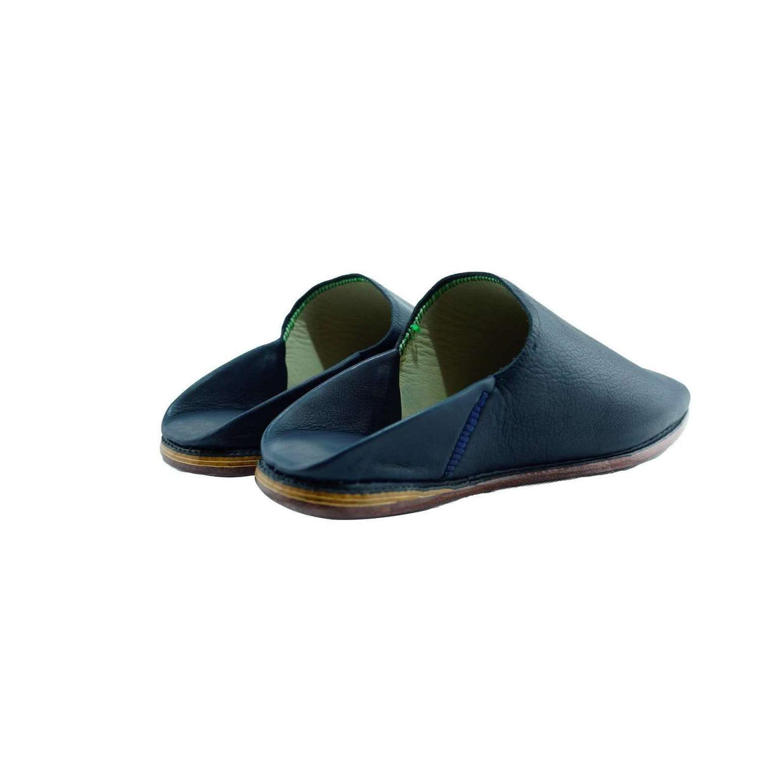 Men Moroccan Slipper in Navy Blue Leather myTindy Marrakech