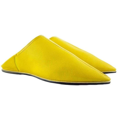 Jah Men Leather Moroccan Slipper in Ziwani Yellow-Jah-MyTindy