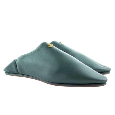 Jah Men's Moroccan Slipper in Khaki Leather with anchor-Jah-MyTindy