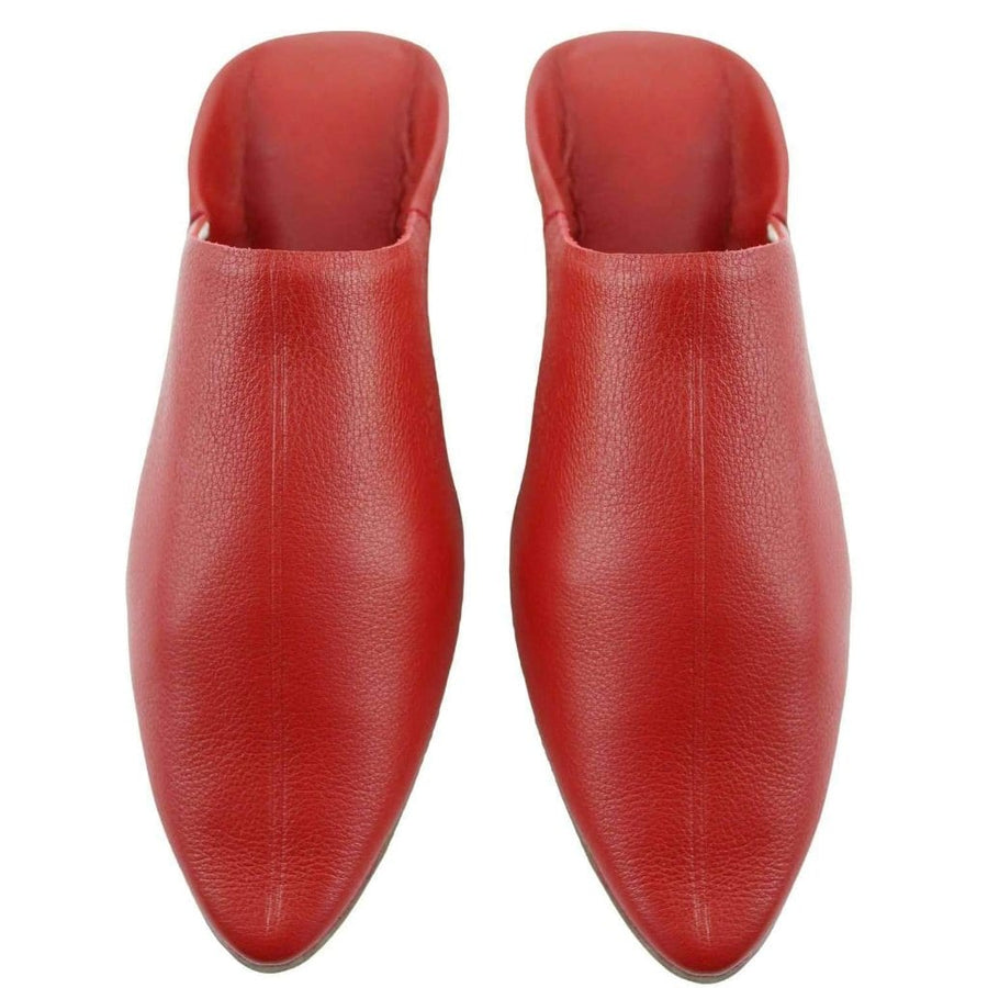 Jah Men's Moroccan Slipper in Red Leather-Jah-MyTindy
