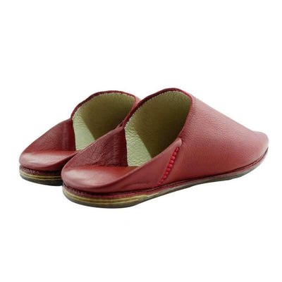 Jah Men's Moroccan Slipper in Red Leather-Jah-MyTindy