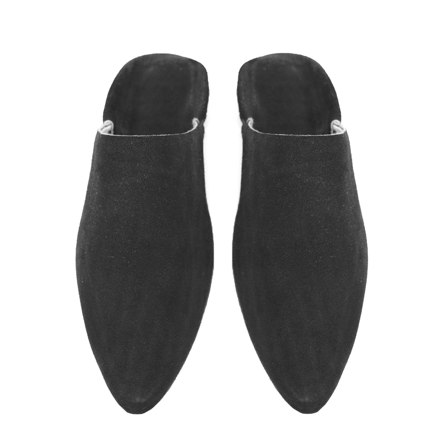 Babouches pour homme en daim noir - Main Image