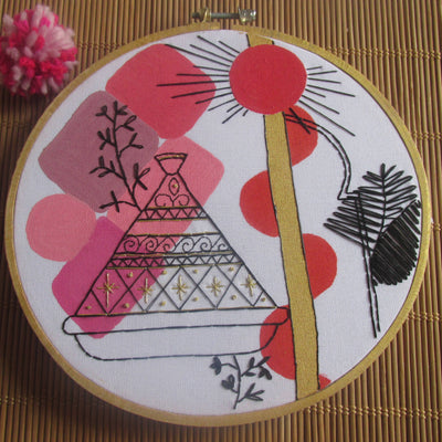 Tagine Embroidered Wall Hoop-Asmaa's Corner-MyTindy