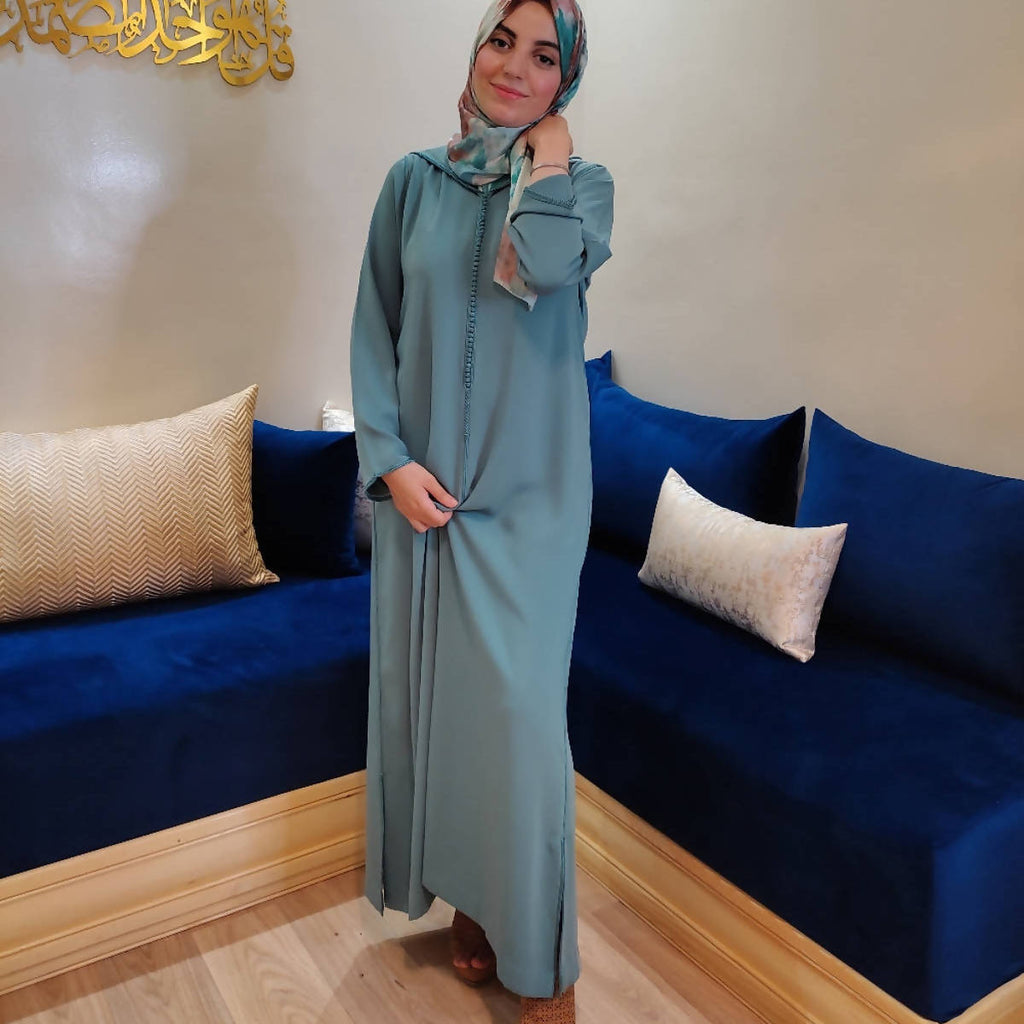 Green Crepe Fabric Djellaba – MyTindy