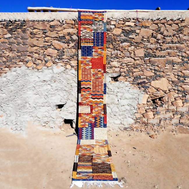 Corridor Moroccan Carpet "The Map VI"-Coopérative Bakiz-MyTindy