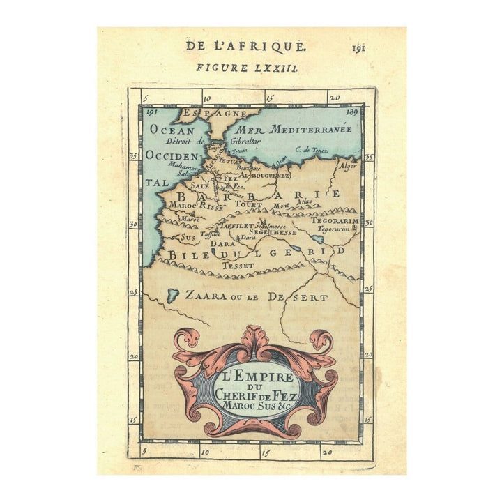Ancienne carte du Maroc 1683