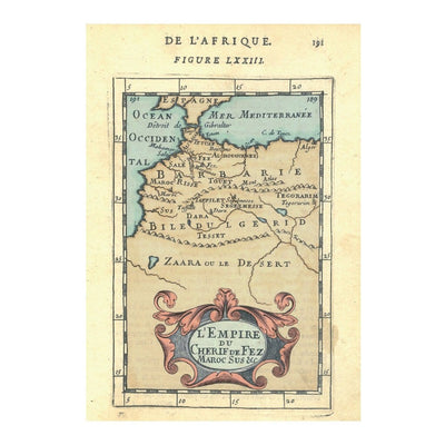 Old map from Morocco 1683 Poster