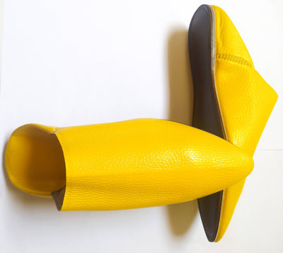 Yellow Moroccan Slippers-My Real Leather-MyTindy