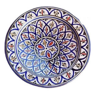 26 cm - Blue & Red Moroccan Deep Dish