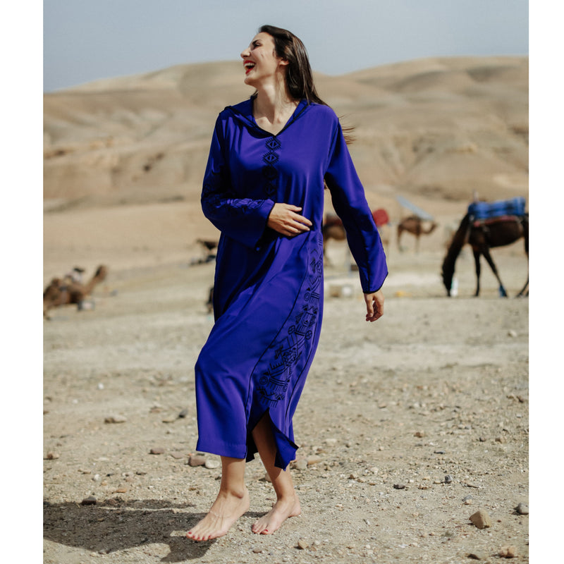 Majorelle Blue Djellaba Moroccan Dress