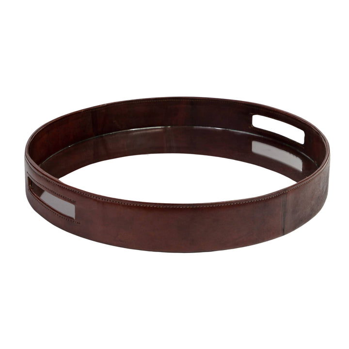 Round Leather Tray