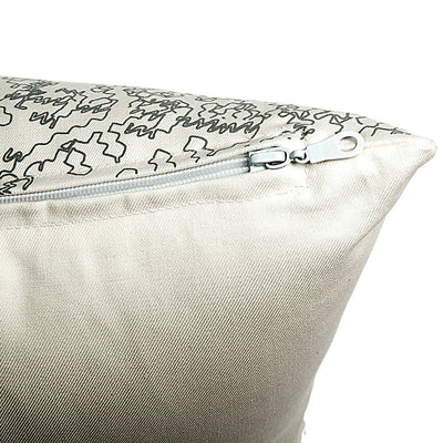 Cushion cover 40x60cm "BLOOMING FES GRIS"-Leila Billon-MyTindy