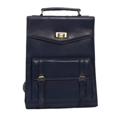 Stylish leather blue backpack-The Bels-MyTindy