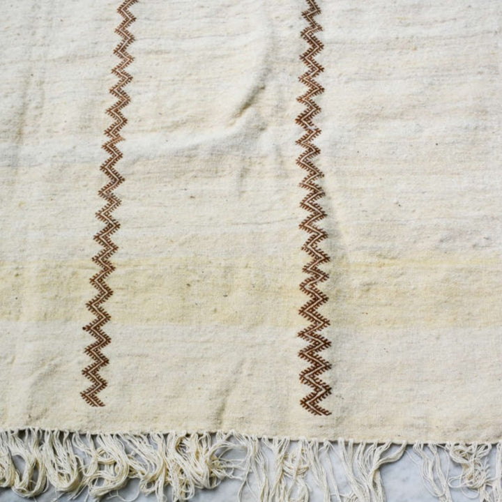 Slide View 2: Henna Handwoven Berber Flat-weave Rug Details