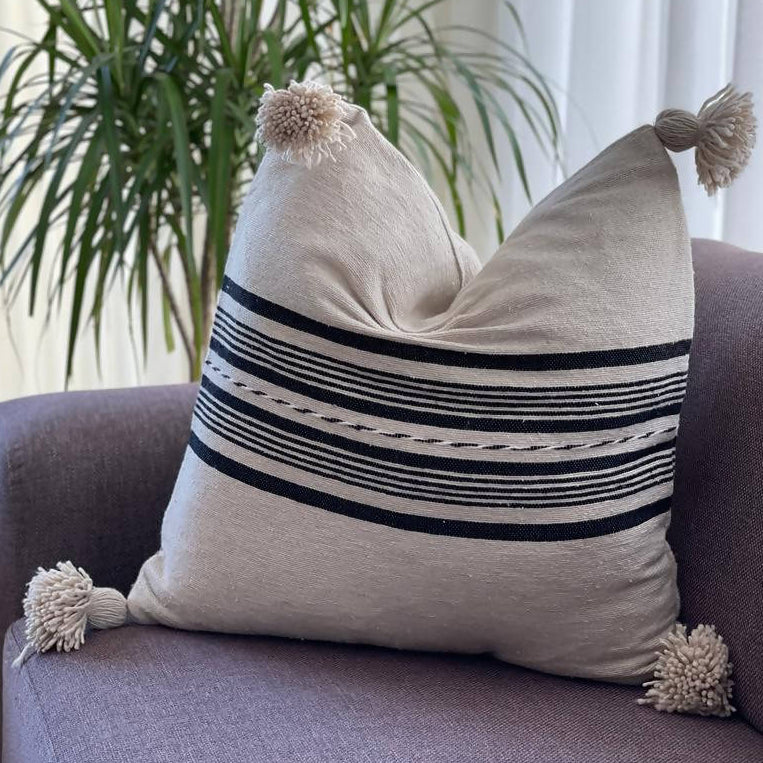 Moroccan Black & White Pillow