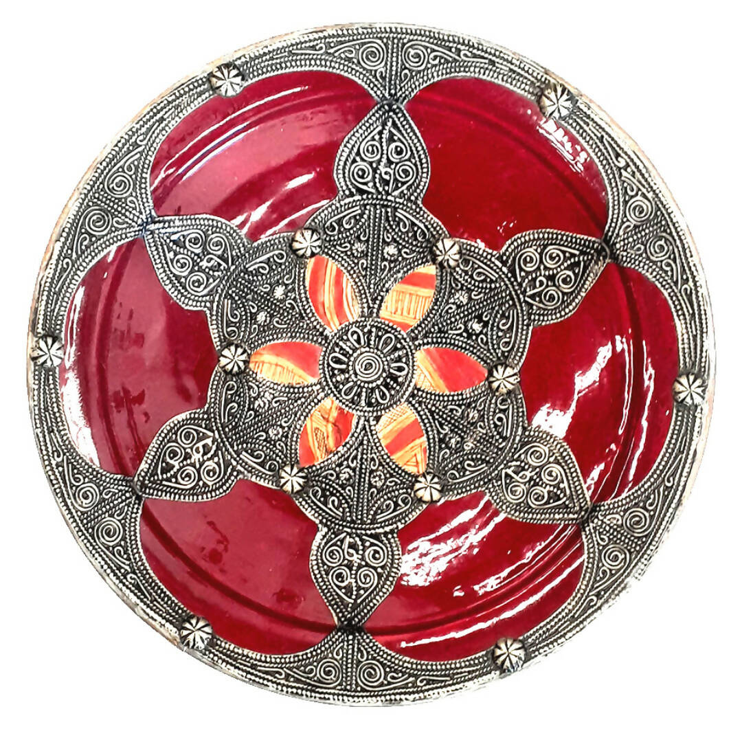 Metal and Ceramic Moroccan Bowl