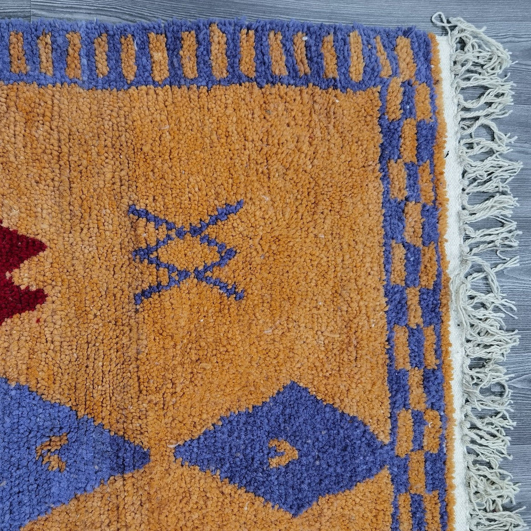 Luxurious Authentic Handmade Boujaad Moroccan Wool Rug - Elevate Your Home Decor with Berber Craftsmanship