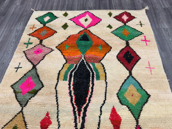 Authentic Boujaad Moroccan Rug - Handmade Berber Wool Carpet for Stylish Home Decor