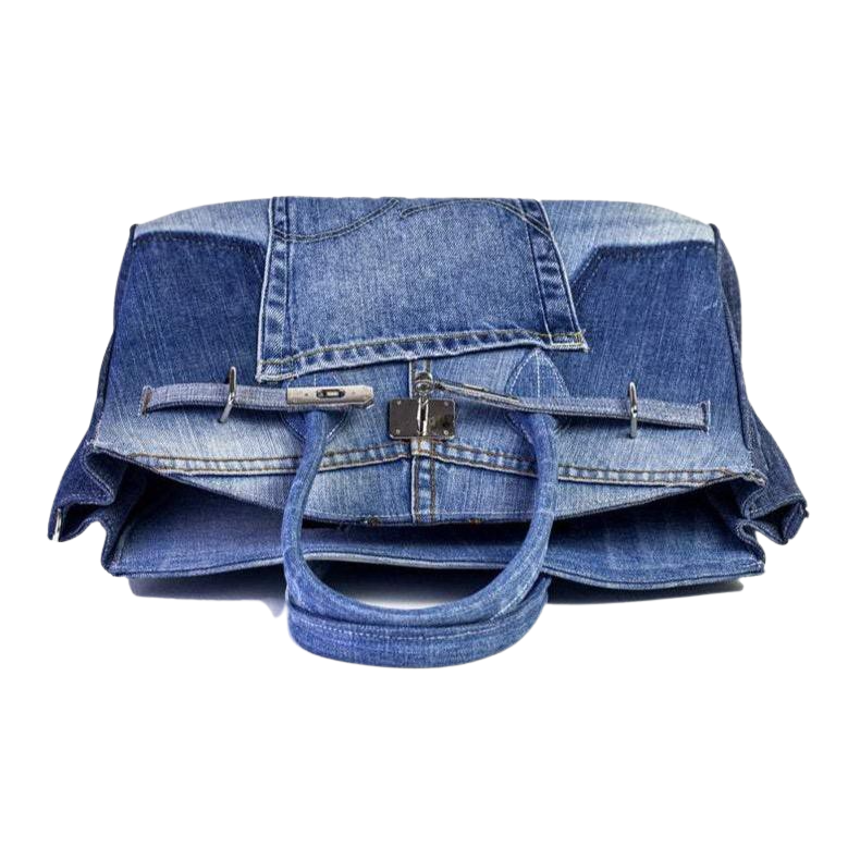 Birkin Style Jean Handbag - Available in 3 sizes-Museo Factory-MyTindy
