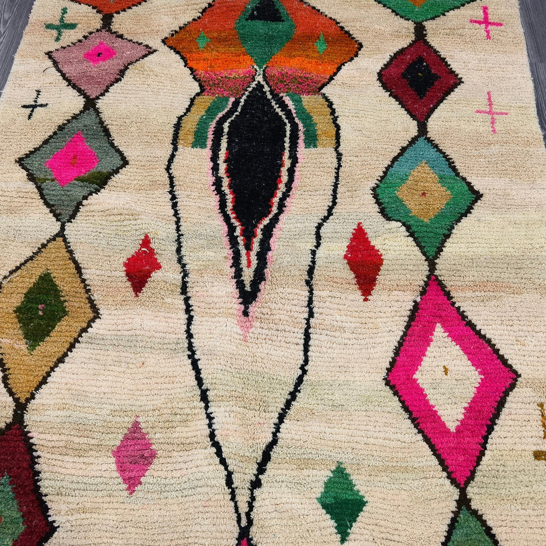 Authentic Boujaad Moroccan Rug - Handmade Berber Wool Carpet for Stylish Home Decor