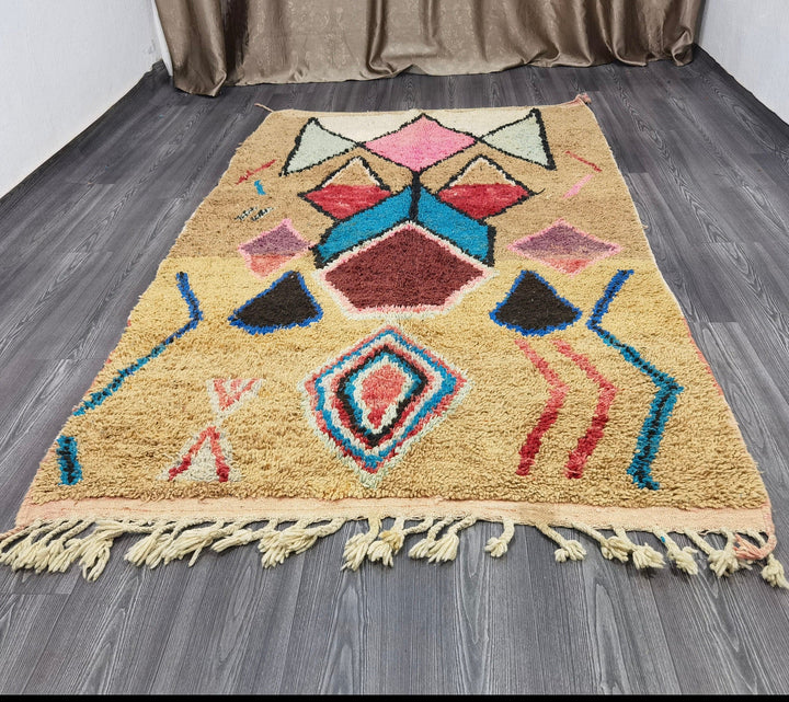 Exquisite Multicolored Boujaad Moroccan Rug - Handcrafted Elegance for Your Home Decor