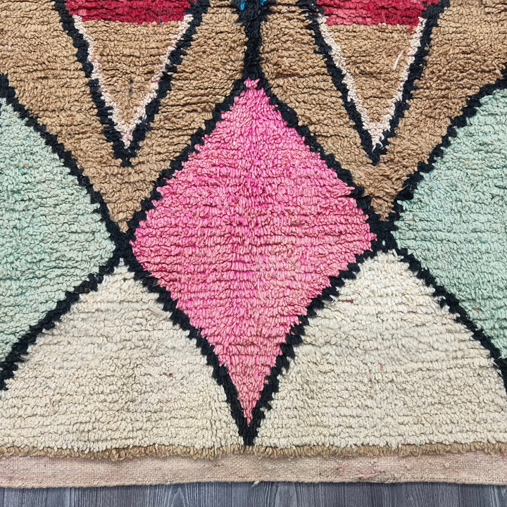 Exquisite Multicolored Boujaad Moroccan Rug - Handcrafted Elegance for Your Home Decor