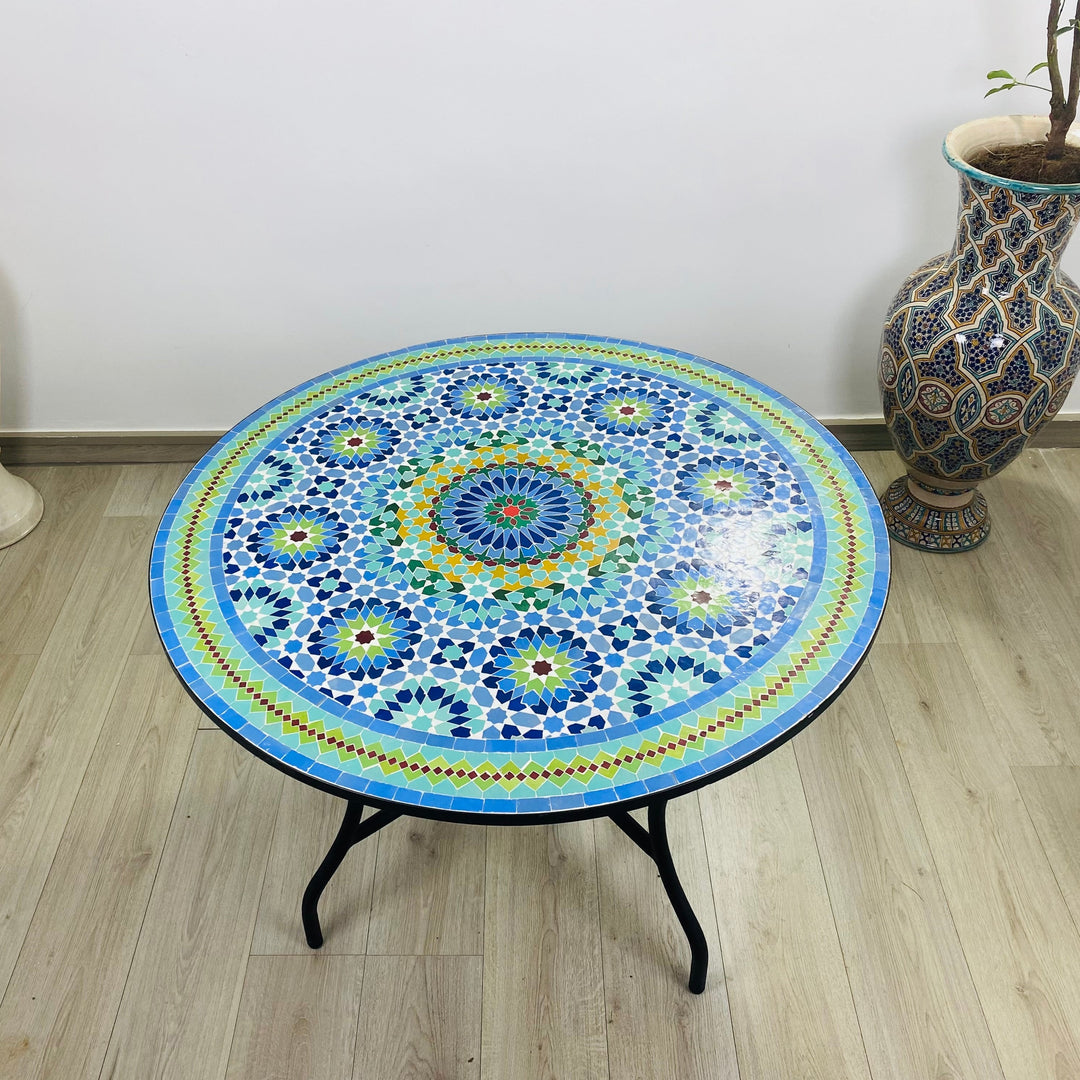 Moroccan Mosaic table round for outdoor and indoor 100% handcrafted mandala design Costume height