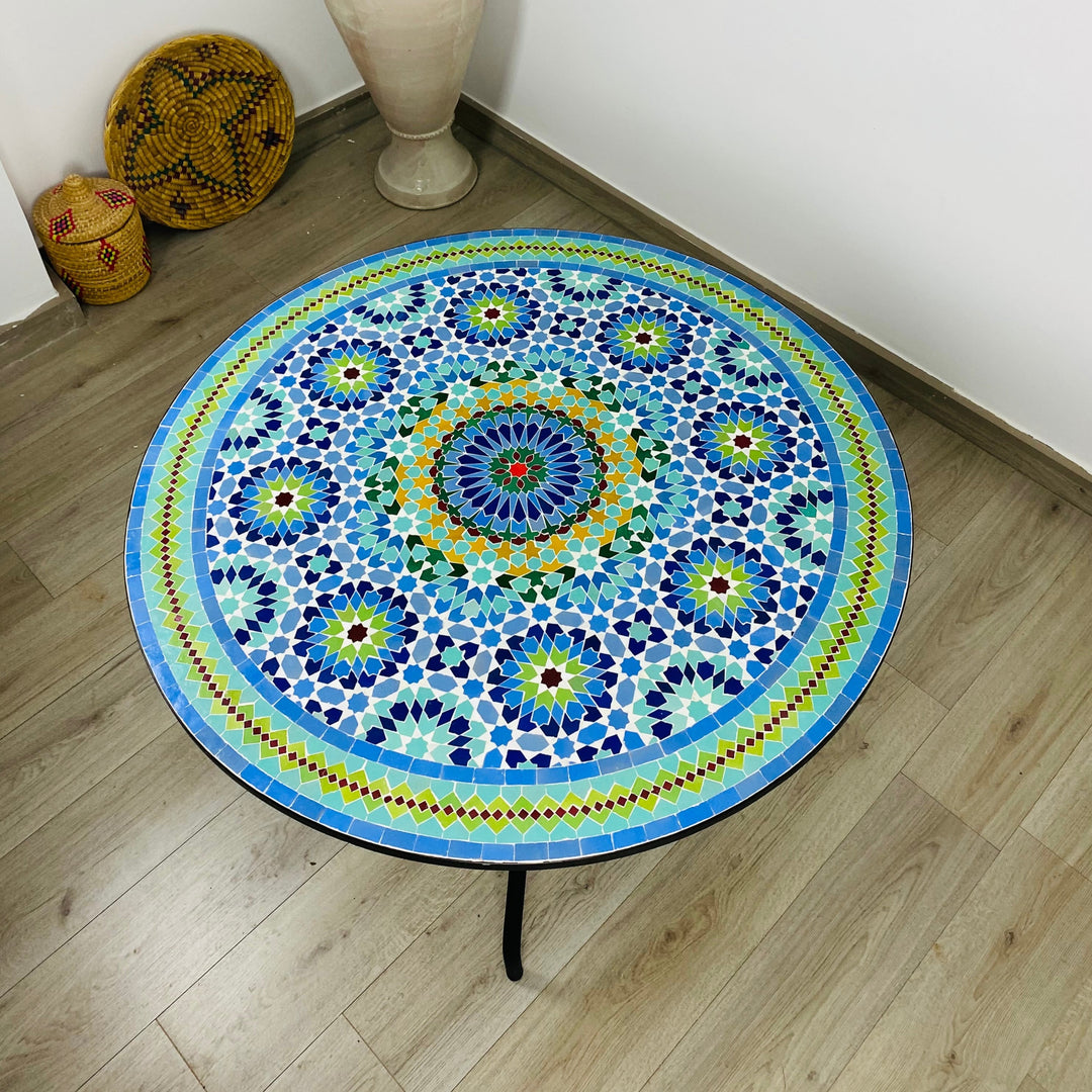 Moroccan Mosaic table round for outdoor and indoor 100% handcrafted mandala design Costume height