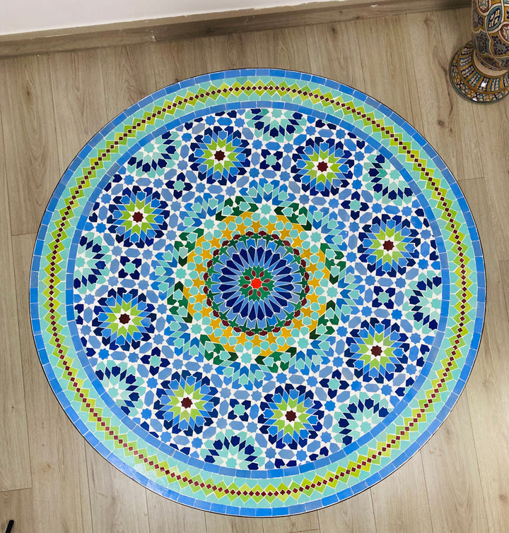 Moroccan Mosaic table round for outdoor and indoor 100% handcrafted mandala design Costume height