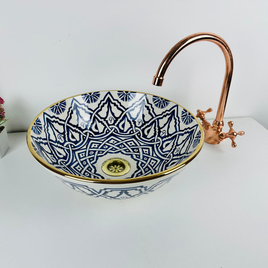 ROZ - Standard Gold - Moroccan Ceramic Sink