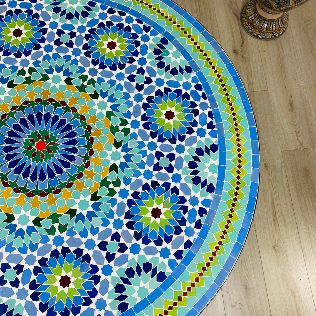 Moroccan Mosaic table round for outdoor and indoor 100% handcrafted mandala design Costume height