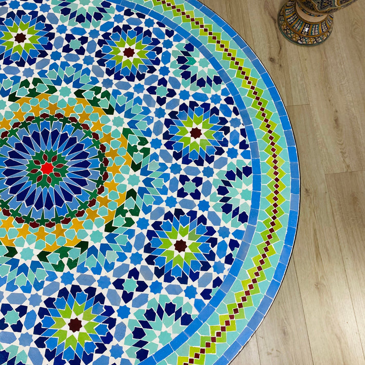 Moroccan Mosaic table round for outdoor and indoor 100% handcrafted mandala design Costume height