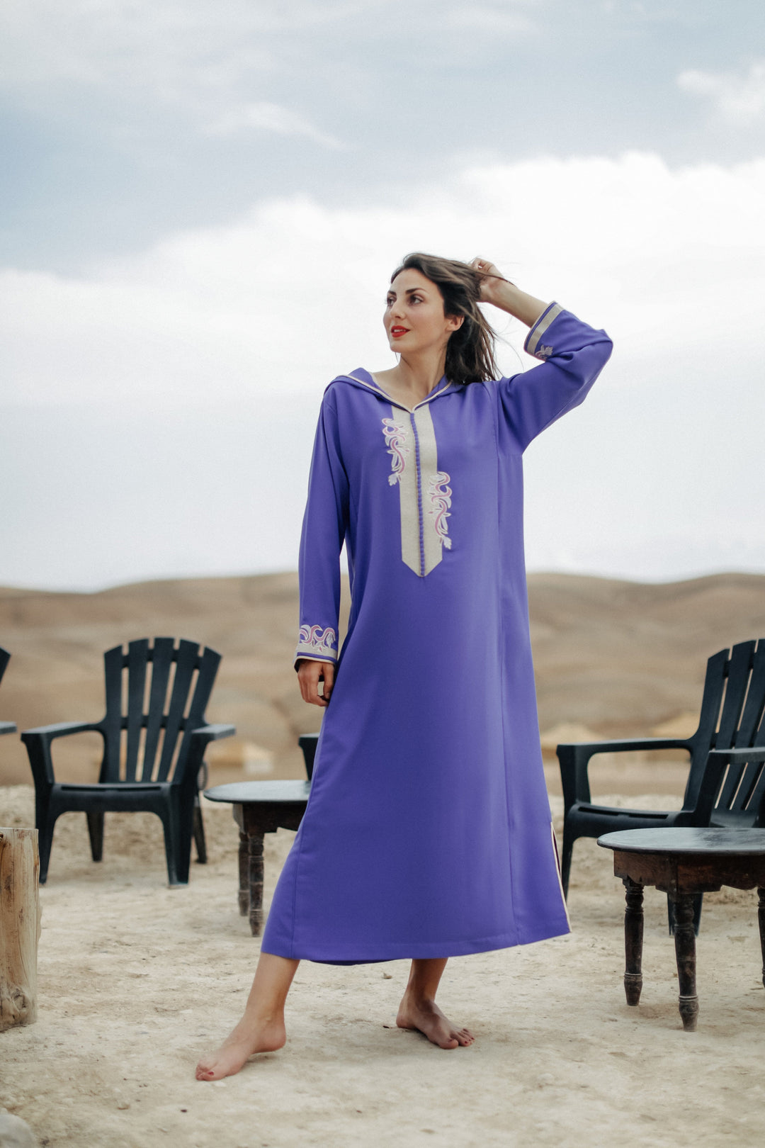 Purple Djellaba Moroccan Dress Purple Djellaba Moroccan Dress